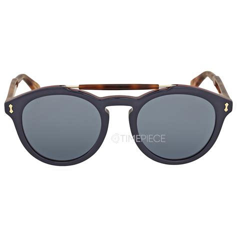 gucci gg 0124s 003 blue plastic round sunglasses blue lens|Gucci Blue Round Sunglasses GG0124S 003 50 889652077024.